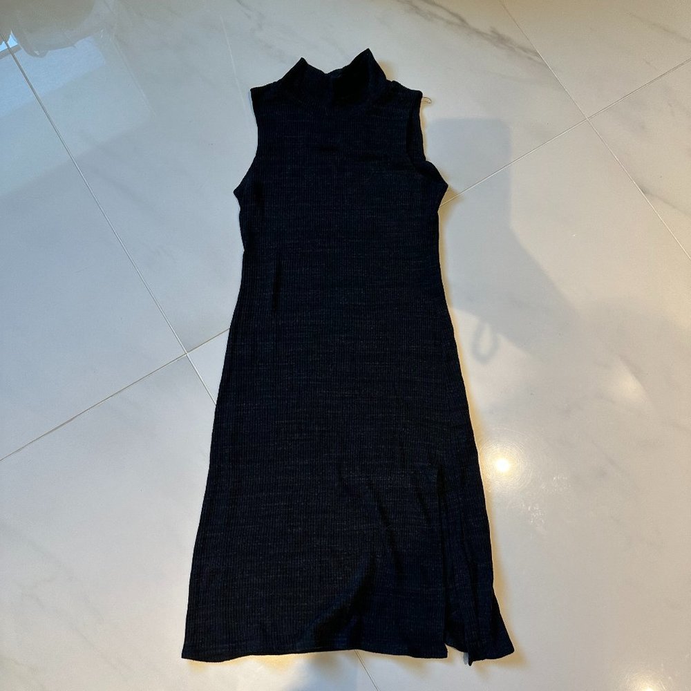 LNA Mock Neck Knit Midi Dress